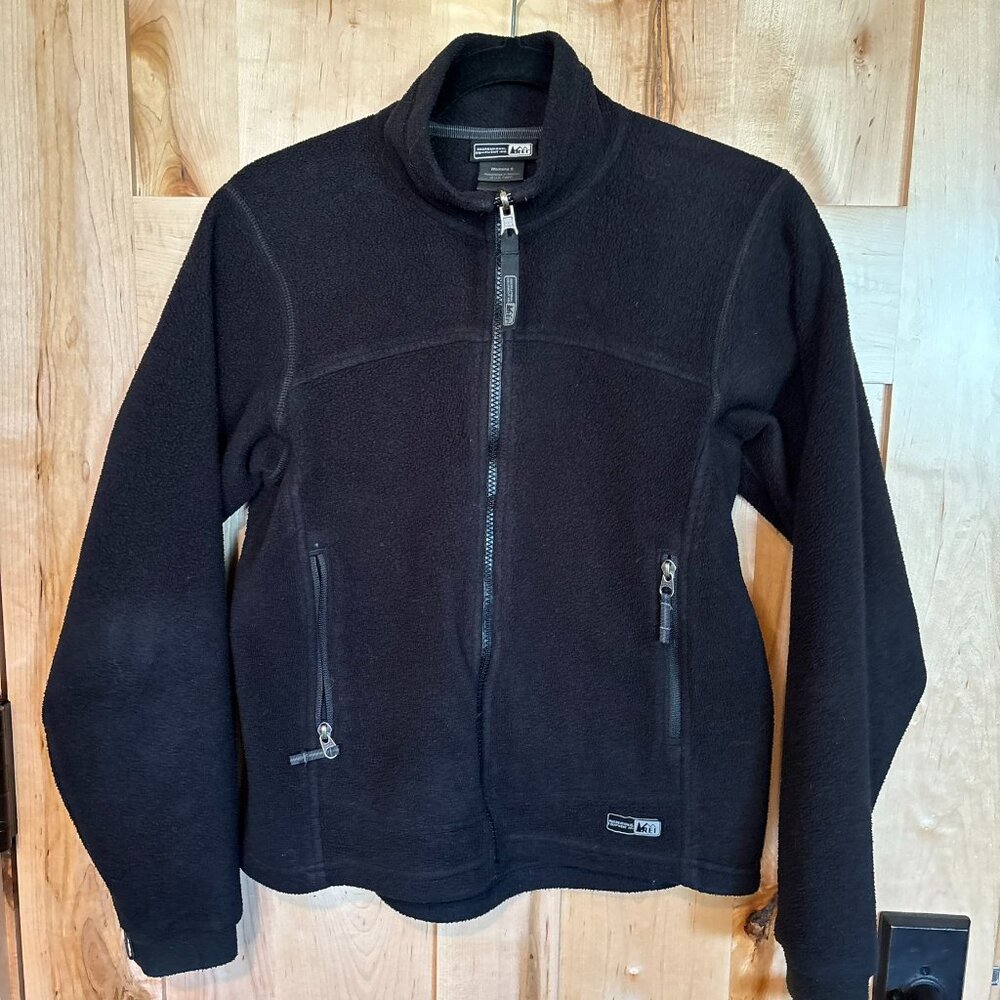 Vintage REI Polartec Zip-in Fleece Liner Full Zip Jacket S Black Ski Jacket Zip